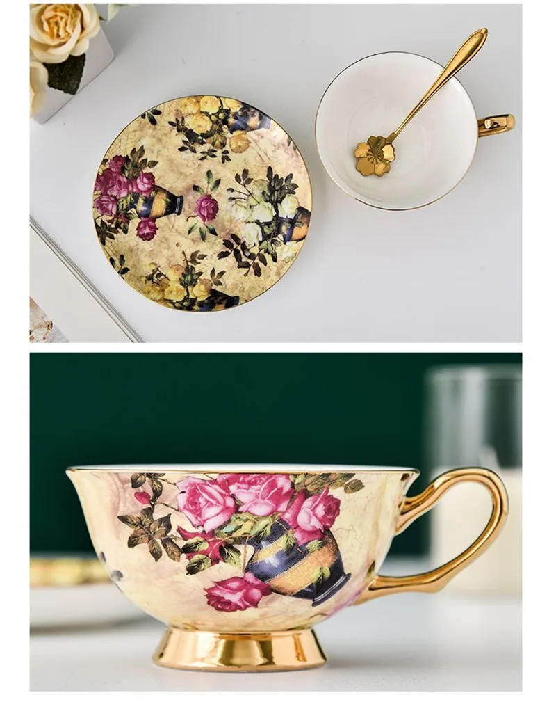 Novetly and Beautiful Coffee Cup and Saucer Spoon Set Bone China English Afternoon Tea Cup Black Tea Set Home Party Coffeeware - view 5