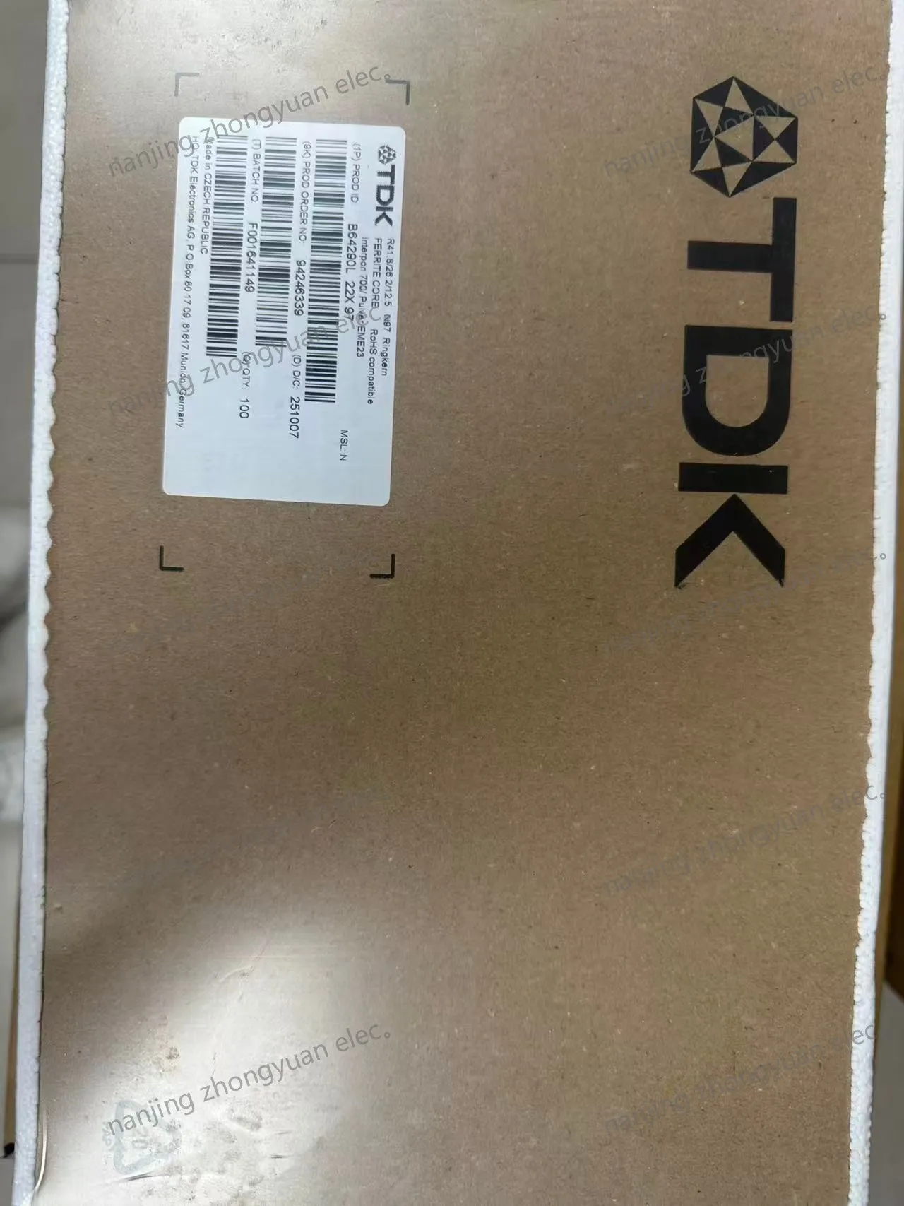 TDK B64290L0022X097（ 100pcs） Ferrite Cores 41.8/26.2/12.5N97 TOROID 100pcs Electronic Component Accessories