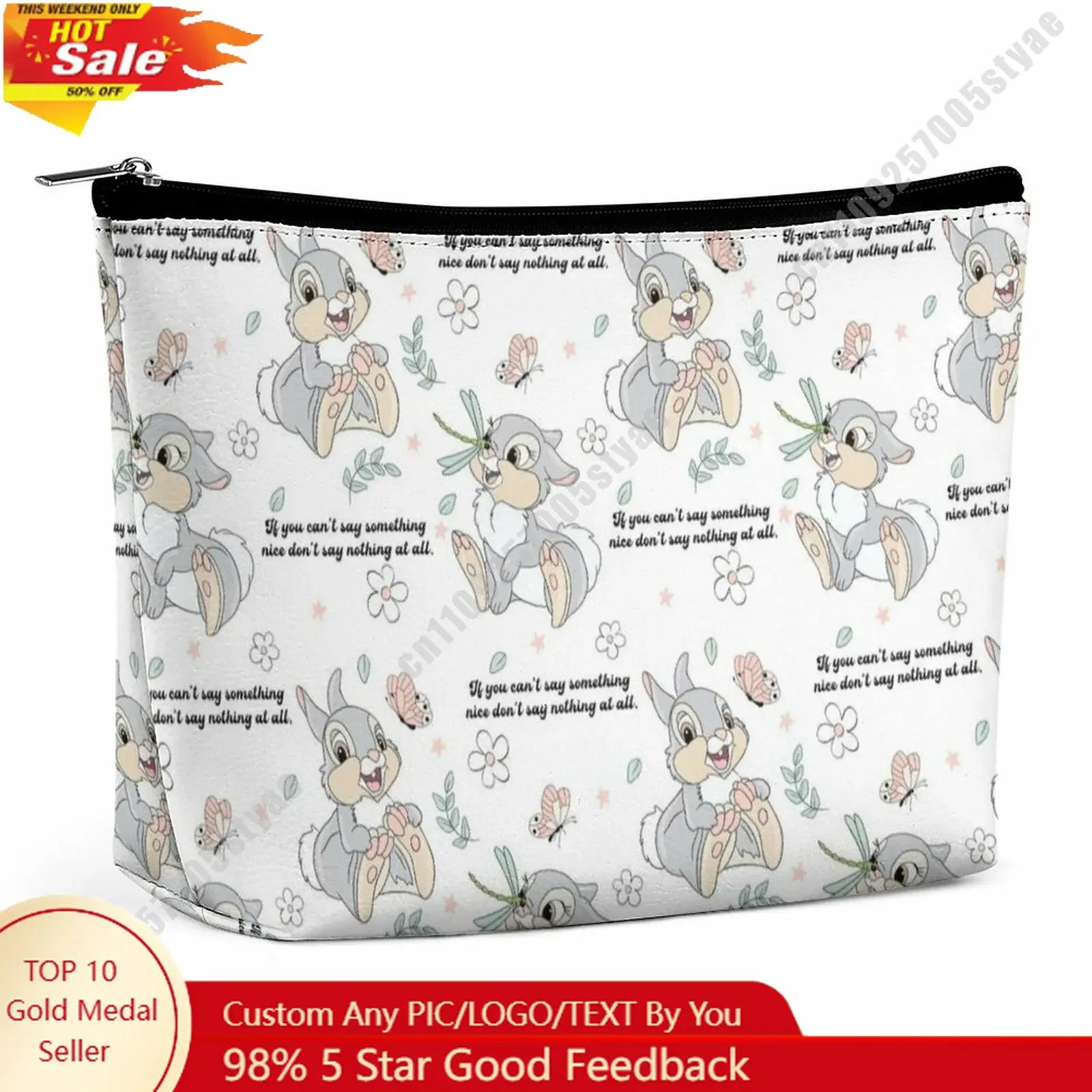 

Thumper Cosmetic Bag Disney Cartoon Role DIY Customized Graphic Design Personalized Creation Holiday Gift Cosmetic Storage