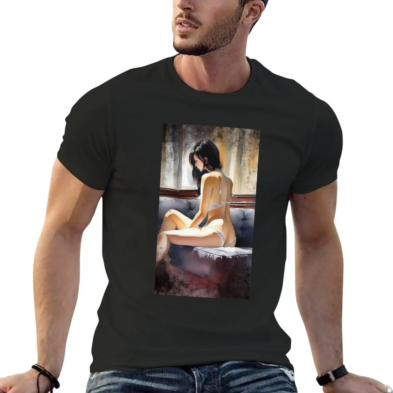 The Girl Captivating Beauty T-Shirt graphic t shirts tees heavyweights plain t shirts men