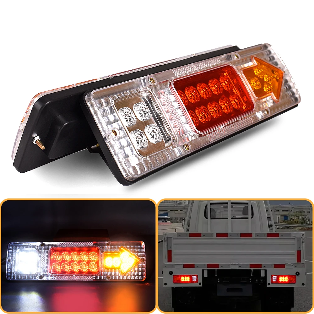 High Brightness Mulfunctions LED Truck Tail Rear Lamps Lights w/Brake Lights Stop/Reversing/Turn Signals for Car/Lorry/Trailers