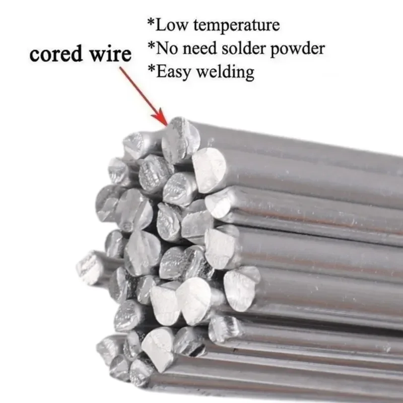 60/10pcs Low Temperature Welding Rods Stainless Steel Solder Rod Cored Wire Rod Easy Melt Weld Bar Aluminum Repairing Agent Kits