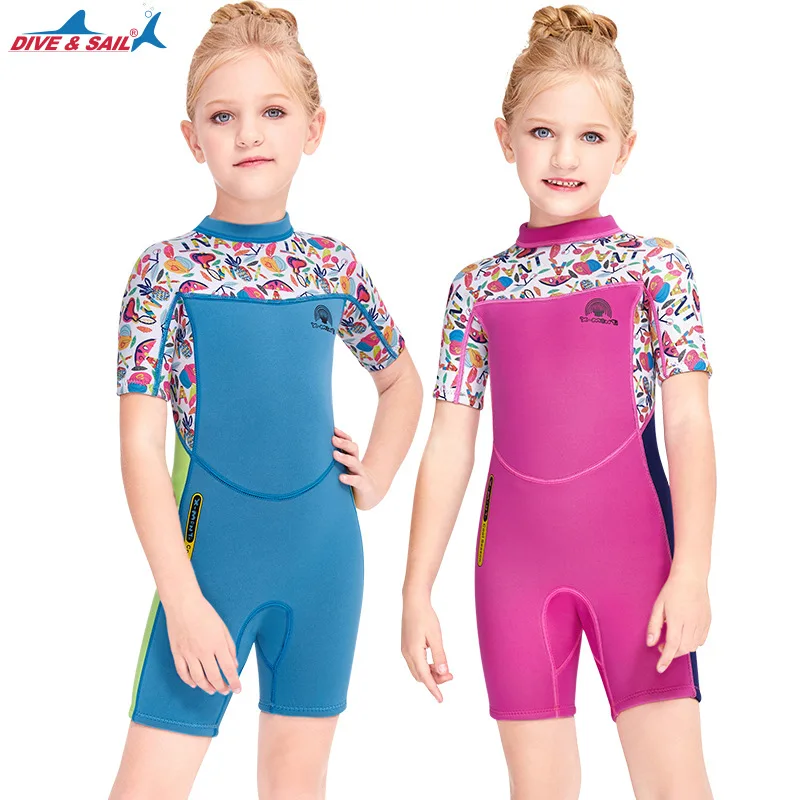 

2024 2.5MM Neoprene Wetsuits Kids Premium Shorty Jumpsuit for Boys Girls Swimsuit Bathing Diving Suit One-piece Short Sleeve