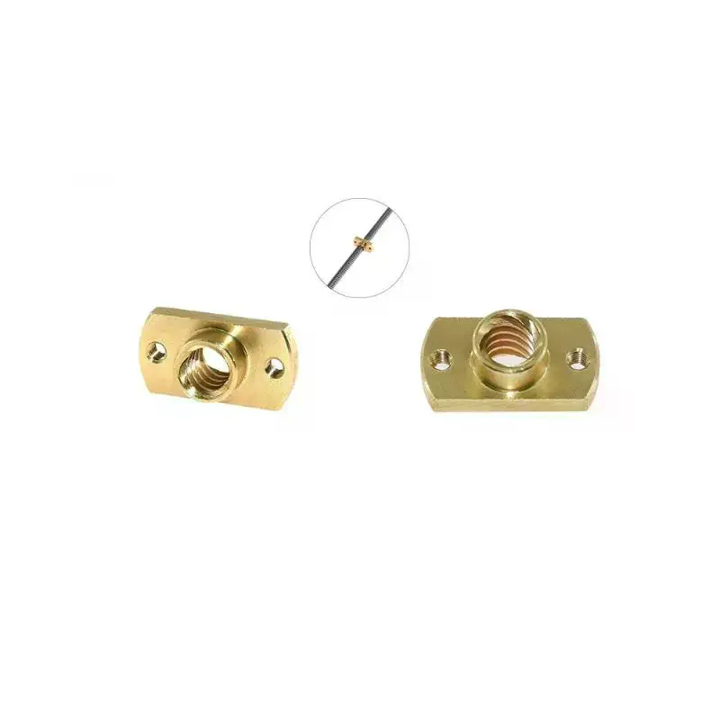T8 Lead Screw Nut Pitch 2mm Lead 8mm Brass POM T8x8mm Flange Lead Screw Nut For CNC Parts Ender 3 CR10 3D Printer Accessories