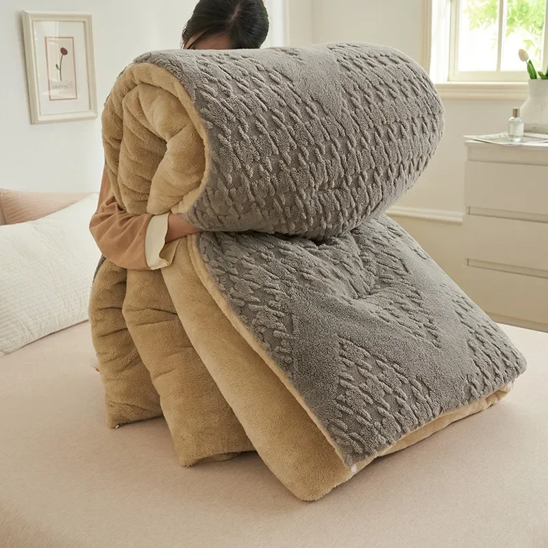 High-grade Lamb Quilt Winter Comforter Thickened and Warm Winter Soft Thick Quilt Plus Velvet Core Double Cotton Quilt