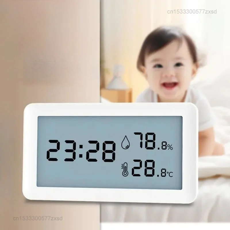 Youpin Deli Electronic Thermometer Hygrometer Weather Station High Precision with Table Clock Function Mini Thermometer LCD Tool