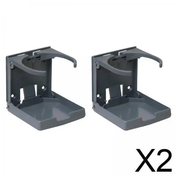 2xGeneric Auto-Getränkehalterhalterung, universeller kompakter Wasser-, Kaffee-, Saft- und Teehalter, Grau