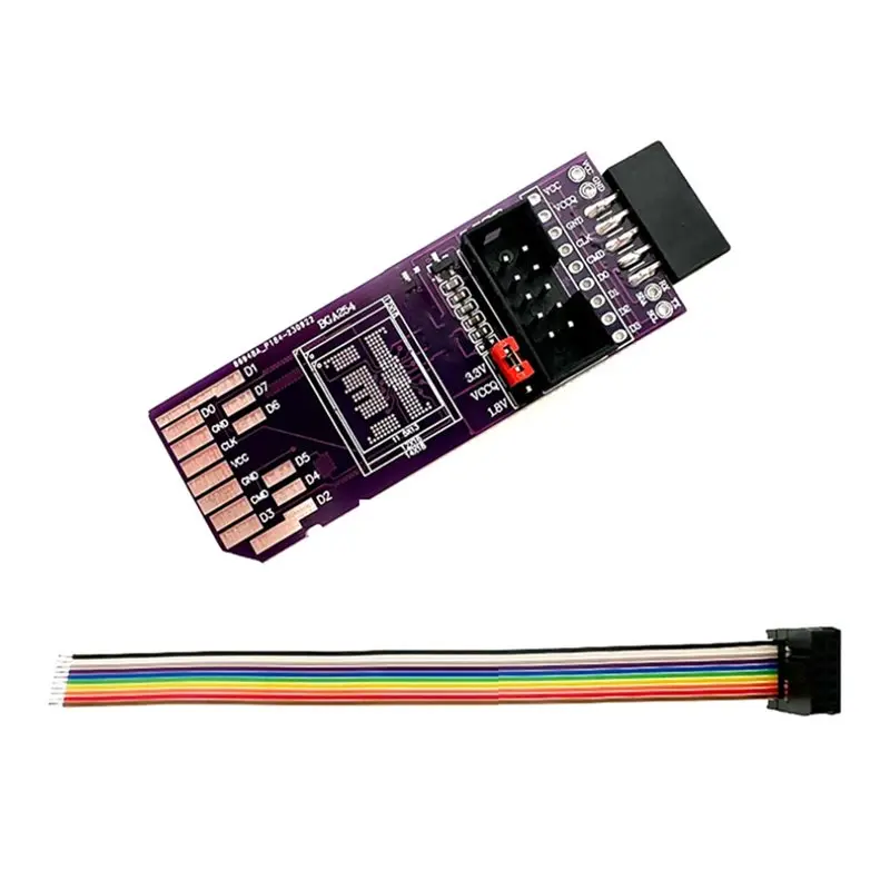 

New Tech BGA254 SD-EMMC 8Bit 1.8V RT809H-ISP Simple Reading And Writing Board With Detachable Fly Wire Adapter