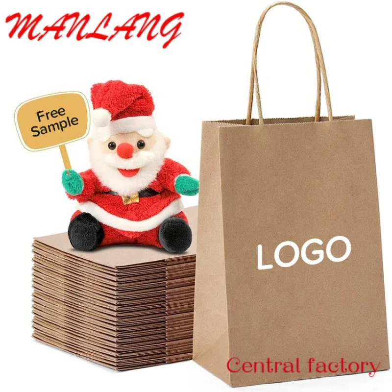 Custom  Free Sample Cheaper Price Custom Logo Eco Friendly Food Packaging Kraft Paper Bag