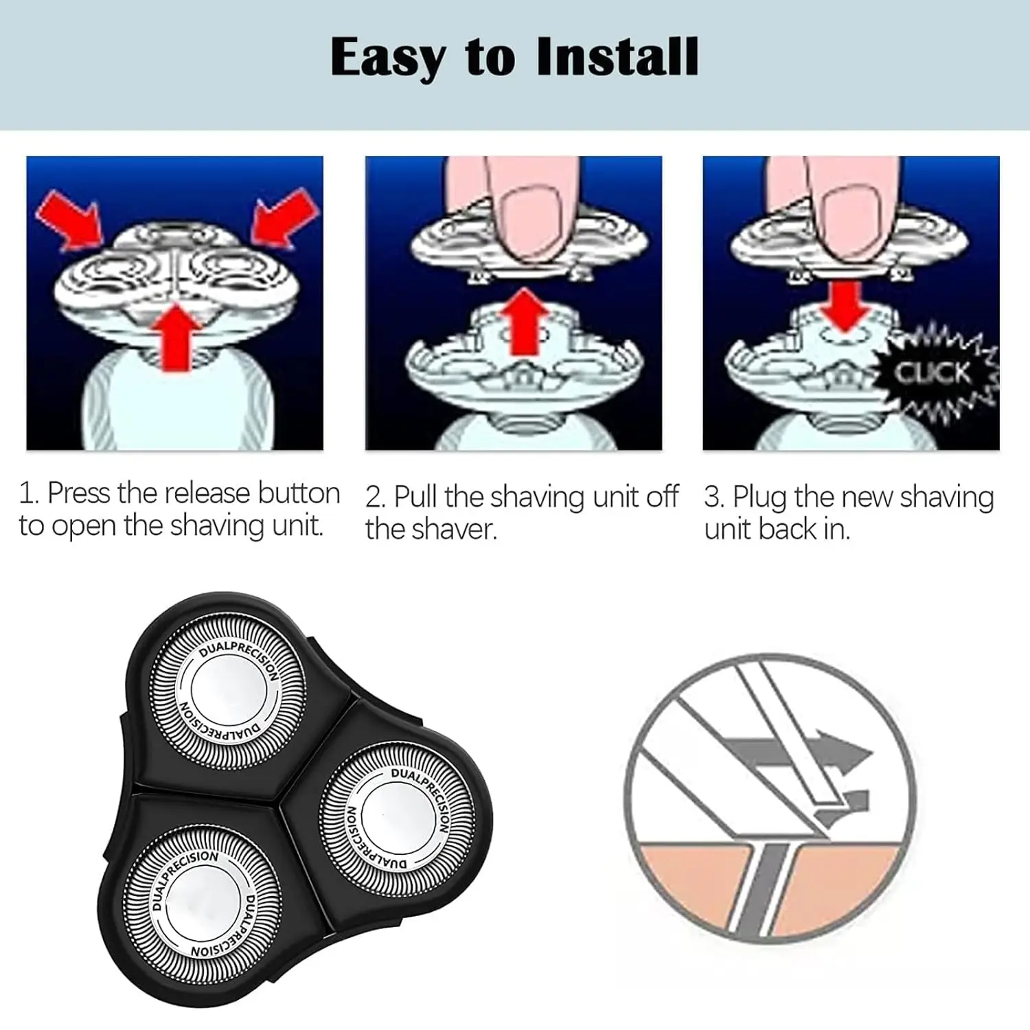 RQ11Head Compatible with Philips Norelco Shaver Series RQ11,YS11,RQ1150, RQ1151, RQ1155, RQ1160, RQ1180, RQ1190, RQ1160CC