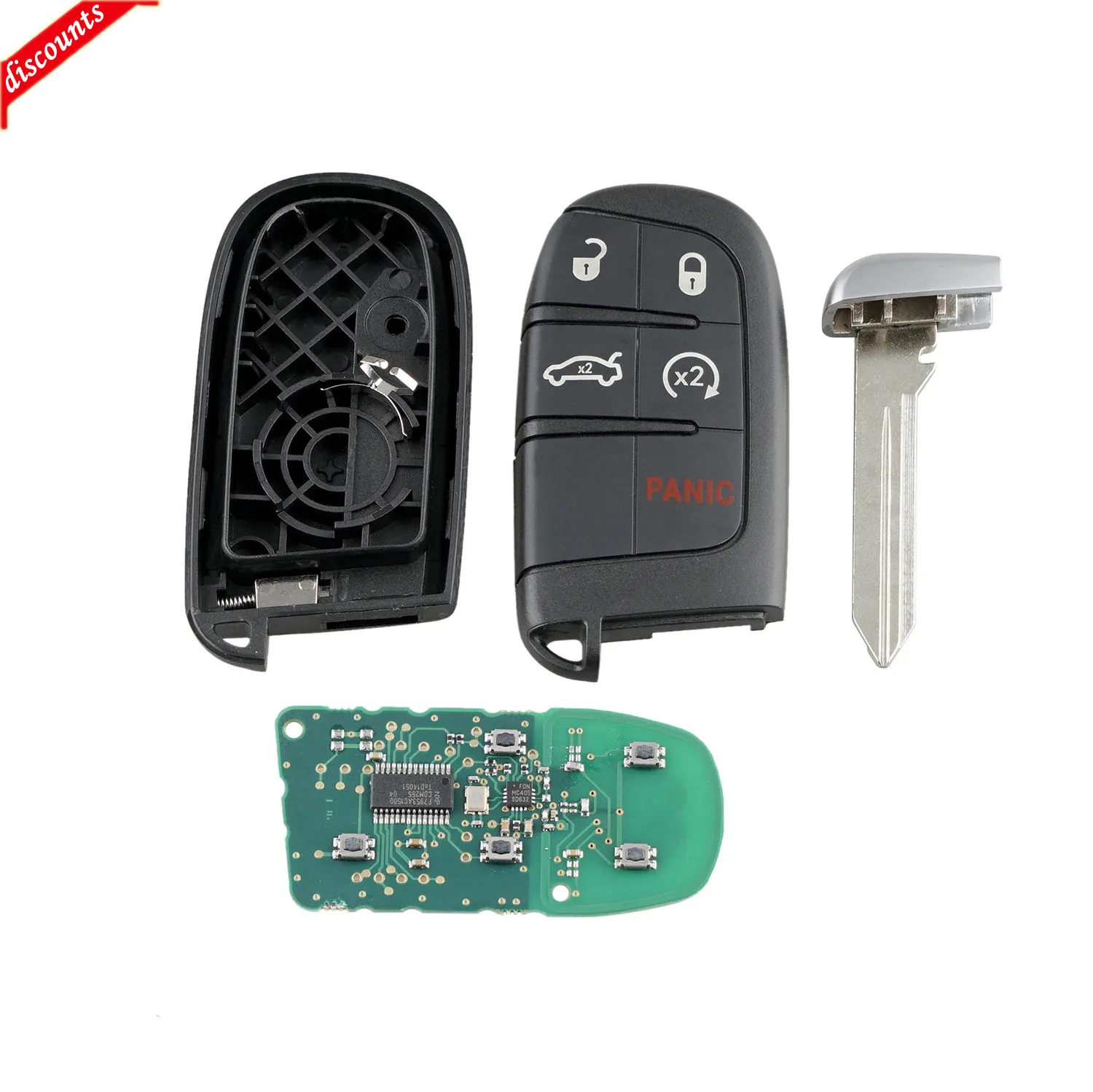 J99 5-Tasten-Schlüssel M3N 40821302   433-Frequenz 2014 2015 2016 2017 2018 Jeep Grand Cherokee Keyless Smart Remote Key Fob