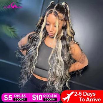 Upgrade 12A Blonde Hoogtepunt Pruik Menselijk Haar 13X4 13x6 Body Wave Kant Frontale Menselijk Haar pruiken Pre geplukt 5x5 Vetersluiting Pruiken