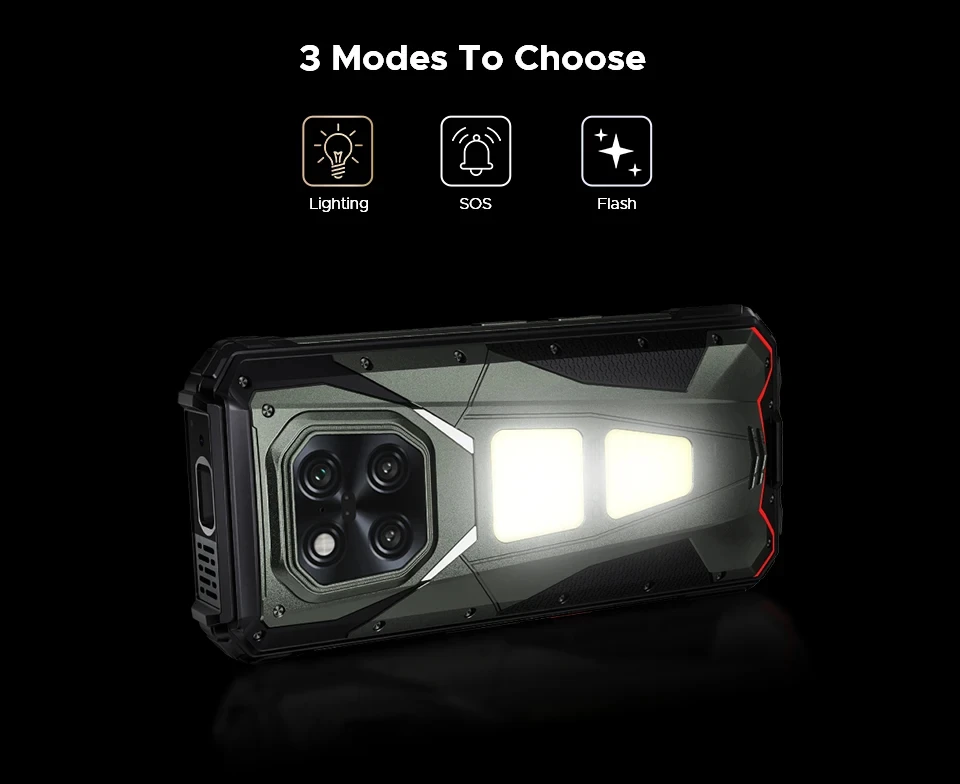 DOOGEE V Max Play Projector Rugged Phone 16GB+512GB 20500mAh 200MP Smartphon 5G 6.78" Display Dual Camping Lights Android 15 NFC