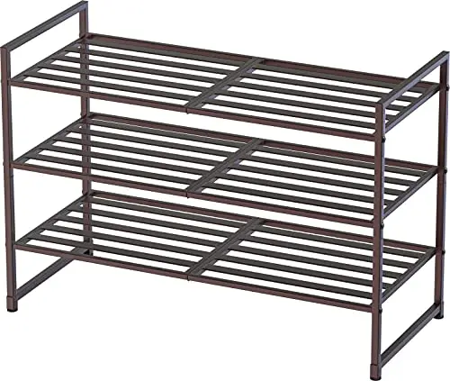

Трехуровневая металлическая полка для обуви Simple Houseware, бронзовая