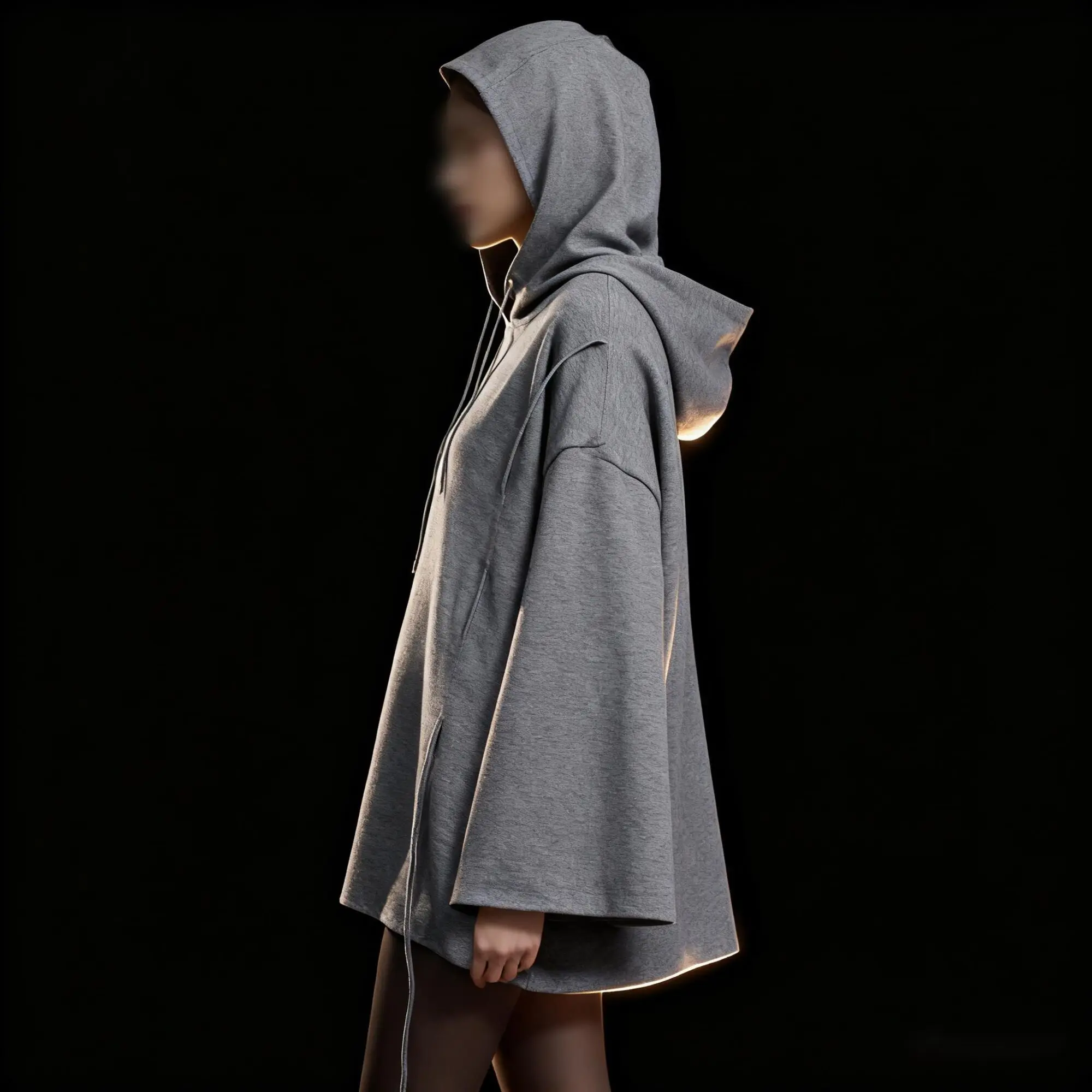 UMI MAO Retro Bluza z Kapturem Luźna Dzianinowa Bluza Gruby Sweter Damski Średniej Długości Top Femme