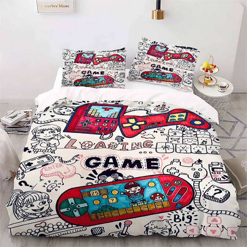 Game Console - Digital Printed Duvet Set - Polyester - Bedroom Decor -1 Bed cover +2 Pillowcase (no pillow core)