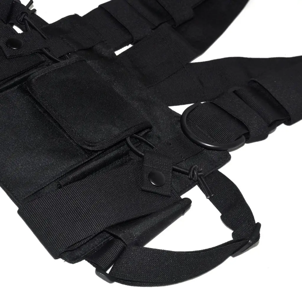 Radio Chest Harness Chest Front Pack Pouch Holster Vest Rig for Two Way Radio Walkie Talkie Survival Hiking Biking Work Fishing