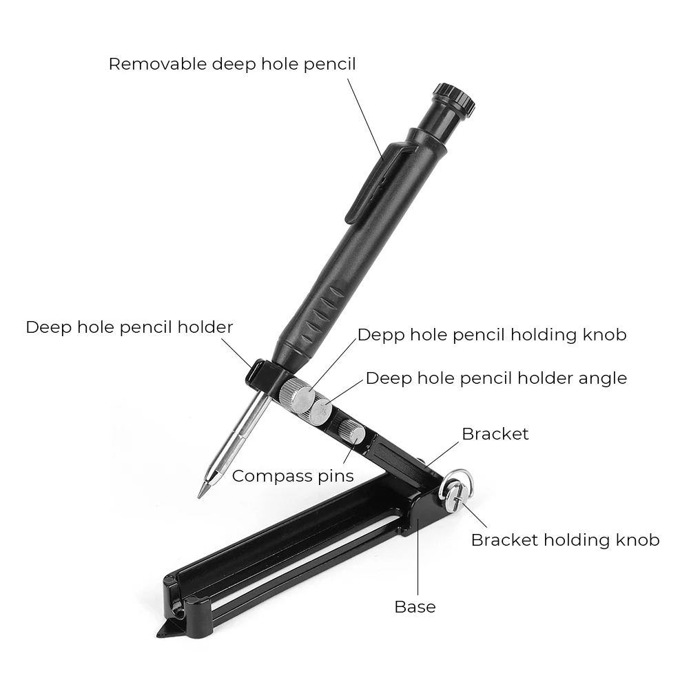 Adjustable DIY Woodworking Metal Profile Scribing Ruler Contour Gauge Scribe Compass Tool Scribing Tool Multi-function