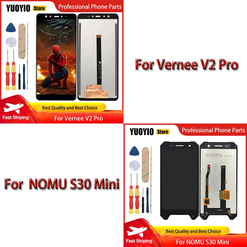 Оригинальный сенсорный дисплей для Vernee V2 Pro NOMU S30 MINI, ЖК-экран, дигитайзер в сборе, замена, бесплатные инструменты для разборки