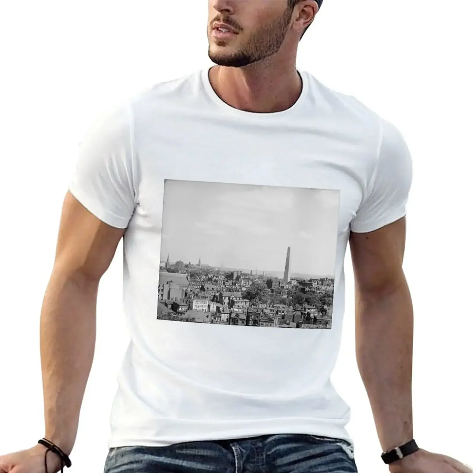 Vintage Photograph of Charlestown Massachusetts T-Shirt tees quick-drying vintage baggy shirts mens cotton t shirts