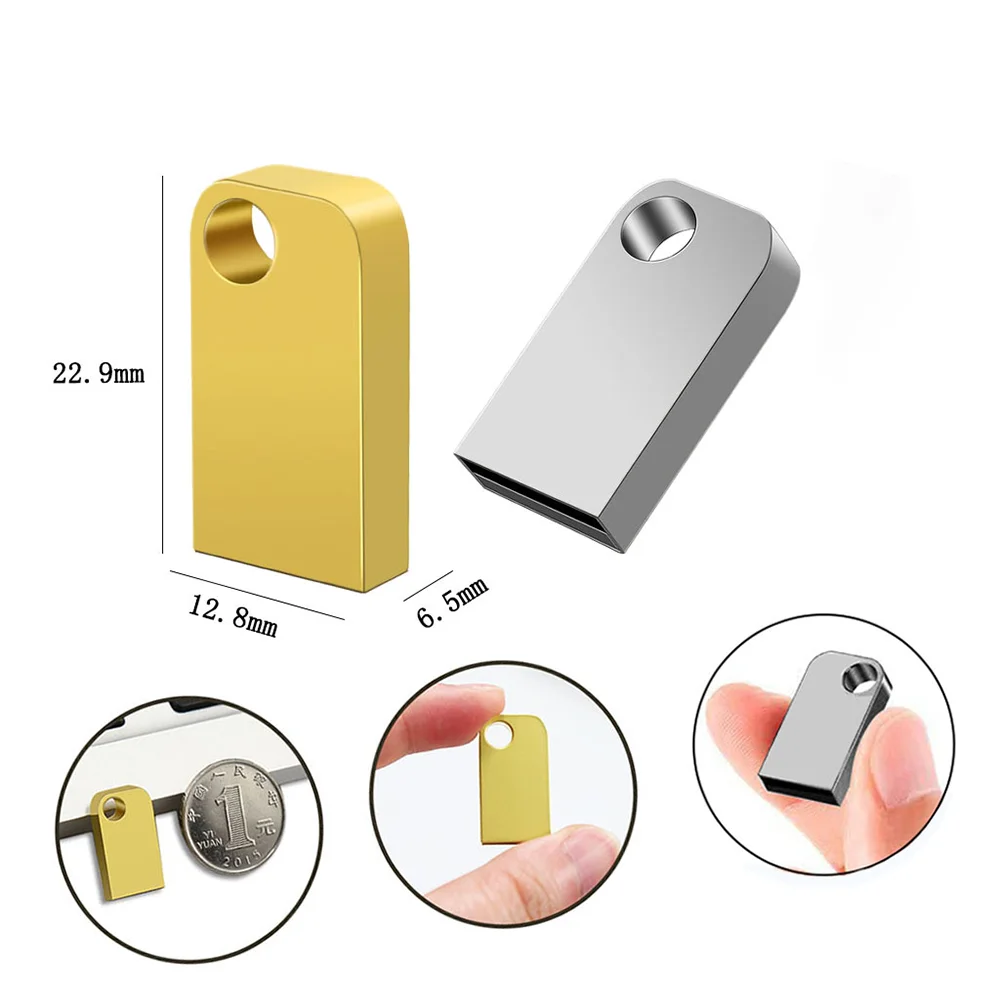 MINI Metall USB-Flash-Laufwerk 128 GB 64 GB 32 GB 16 GB 8 GB 2.0 Pendrive USB-Stick-Stick High Speed 64 GB 128 GB Schneller Versand