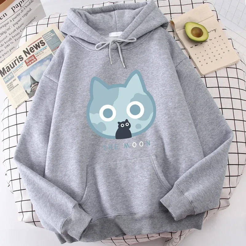 The Cartoon Cat With A Big Face Male Hooded Jacket Comfort Cartoon Pullover High-Quality Youth Hoodie Home Vigor Clothing