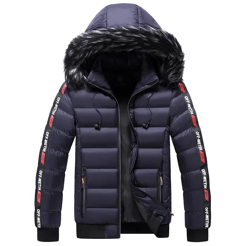 Winter Men Warm Hooded Parkas Jackets Overcoat Coldproof Windbreaker Outwear Parkas Coats Male Outfits Outerwear Clothes