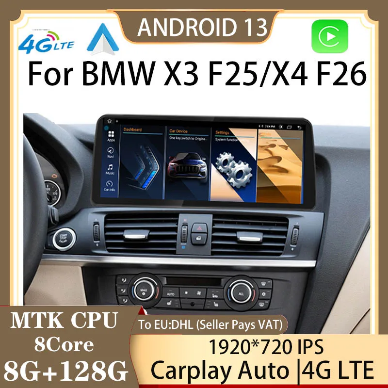 

Car Radio Android 13 For BMW X3 F25 X4 F26 Multimedia Player GPS Navigation Built-in 360 Carplay AUTO Monitor Google 4G Touch