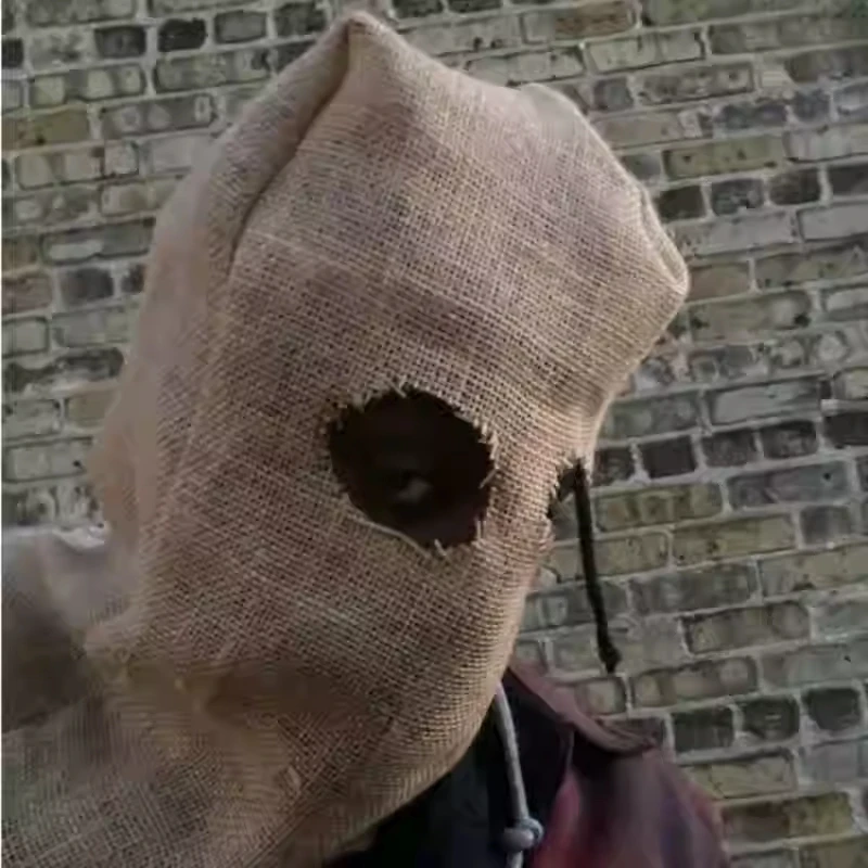 Linen Full Face Balaclava Mask Breathable Halloween Horror Cosplay Mask Personality DJ Rock Hip Hop Head Cover Hat