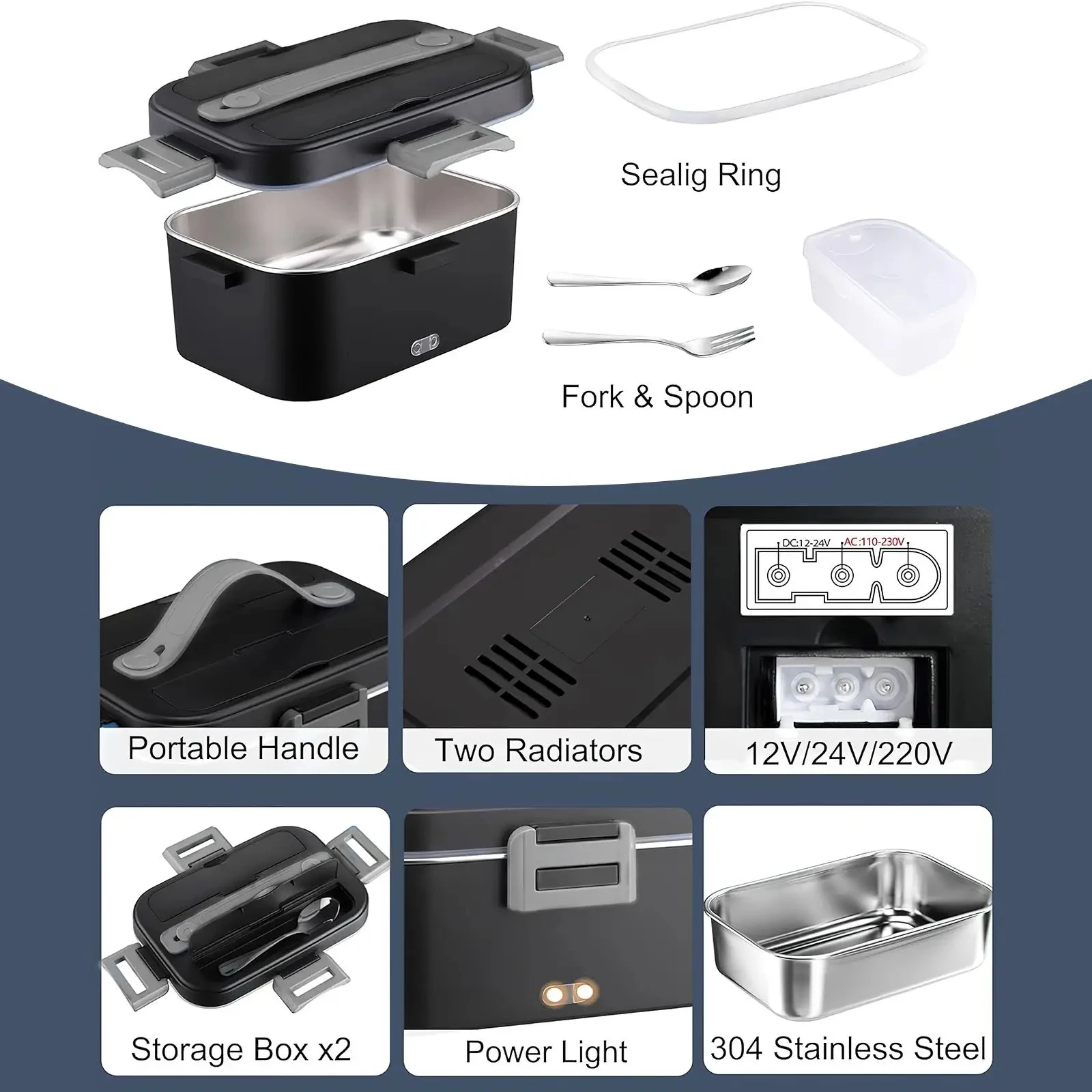 Electric lunch box Electric lunch heating lunch box Lunch box with heating function Household appliances