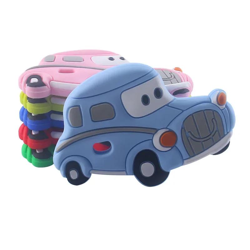 Mordedor de silicona en forma de coche para bebé, juguetes de dentición para bebé, productos masticables, regalo de lactancia para niño, sin BPA, 1