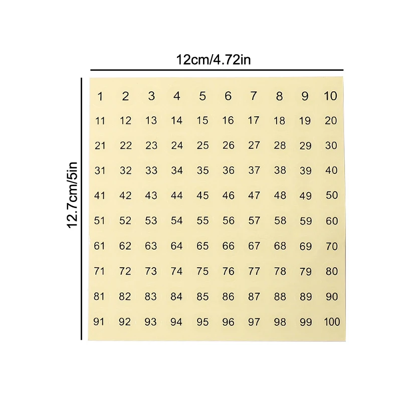 DIY 공예용 방수 1-100 투명 번호 라벨 스티커, 자체 접착 네일 광택제 립스틱, 컬러 번호 태그 스티커, 3 개