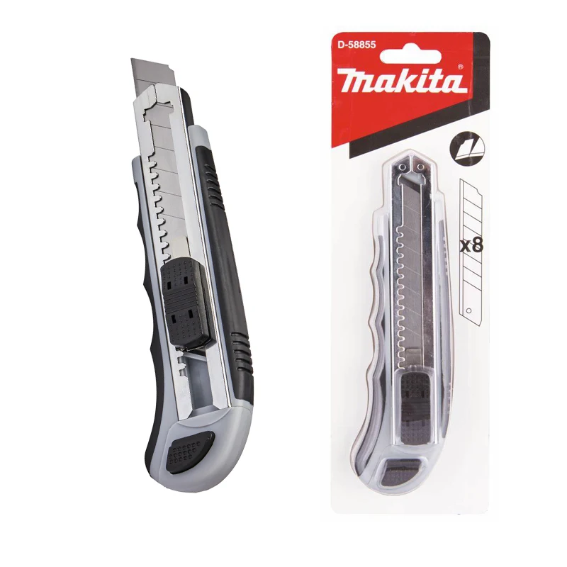 Makita D-58855 Snap-Off Knife 10pcs Spare Blade D-74734 Multifunctional Convenient Cutting Scalable Non-slip Handle Hand Tools