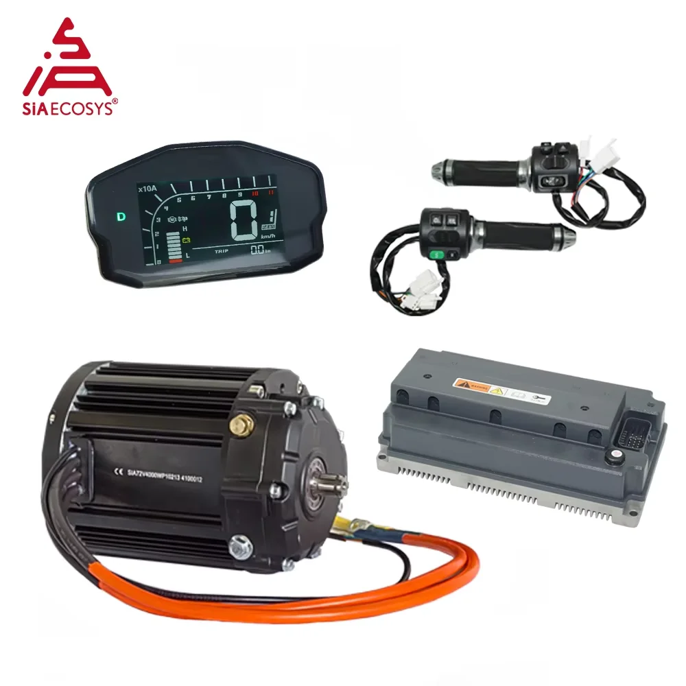 QSMOTOR QS138 90H V3 4000W 7200rpm Mid Drive Motor Kit 1:2.35 Geared Box with Votol EM200-2SP 600A Controller Conversion Kit