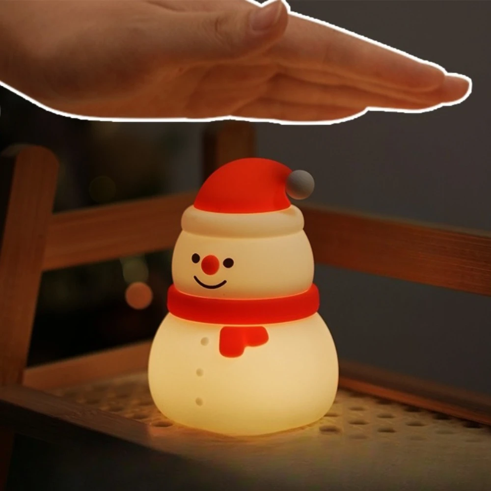Christmas Tree Boots Snowman Patting Light Baby Room Breastfeeding Night Light Silicone Touch Bedside Yard & Garden Lighting