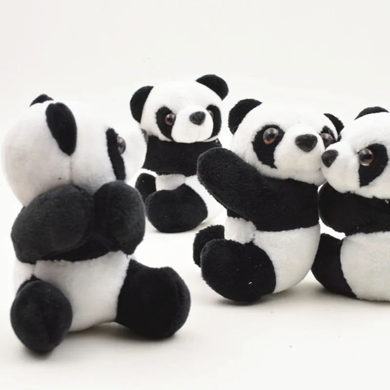 9 cm Kawaii Panda Peluche Bambola Giocattolo Morbido Animale Panda Clip Nero Bianco Che Abbraccia Tenda Clip Doll