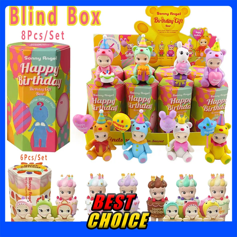 

Hot Angel Blind Box Birthday Series 12PCS Cute Animal Anime Figures Collectible Dolls Fans Desktop Decor Car Ornament Christmas