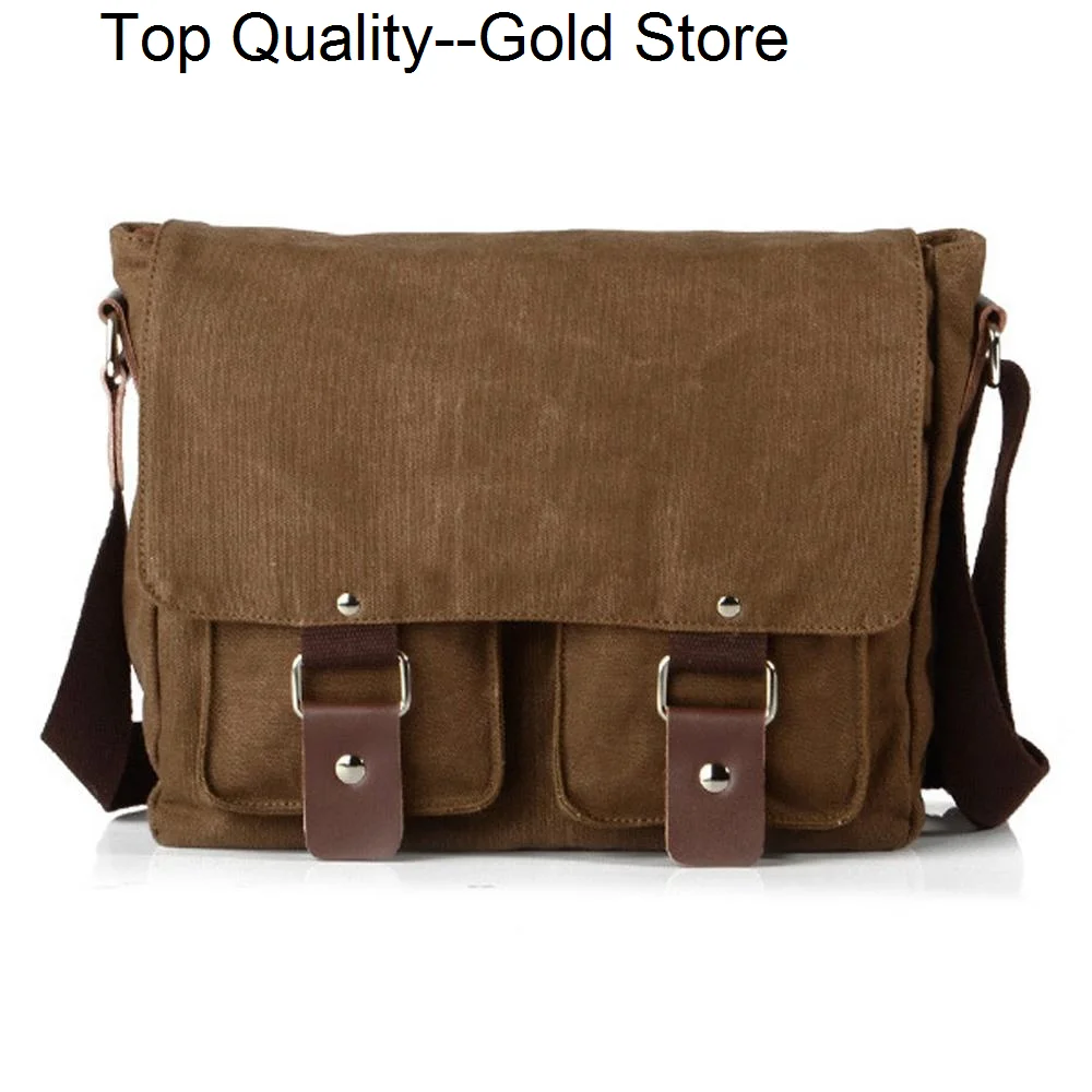 

Fashion New Crossbody Bag Military Canvas Men's Messenger canvas shoulder bag men Leisure Black Coffee Hot style