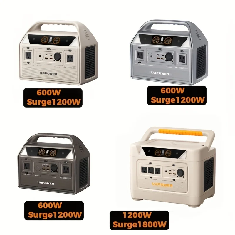 

[Mother'S Day Special Offer ]Portable Solar Generator UDPOWER 600W LiFePO4 Portable Power Station 595Wh-9 Output: AC Socket, PD And USB Interface, DC Output+LED Work Light. Emergency Backup Power Supply Suitable For Home, Camping, And RV Travel