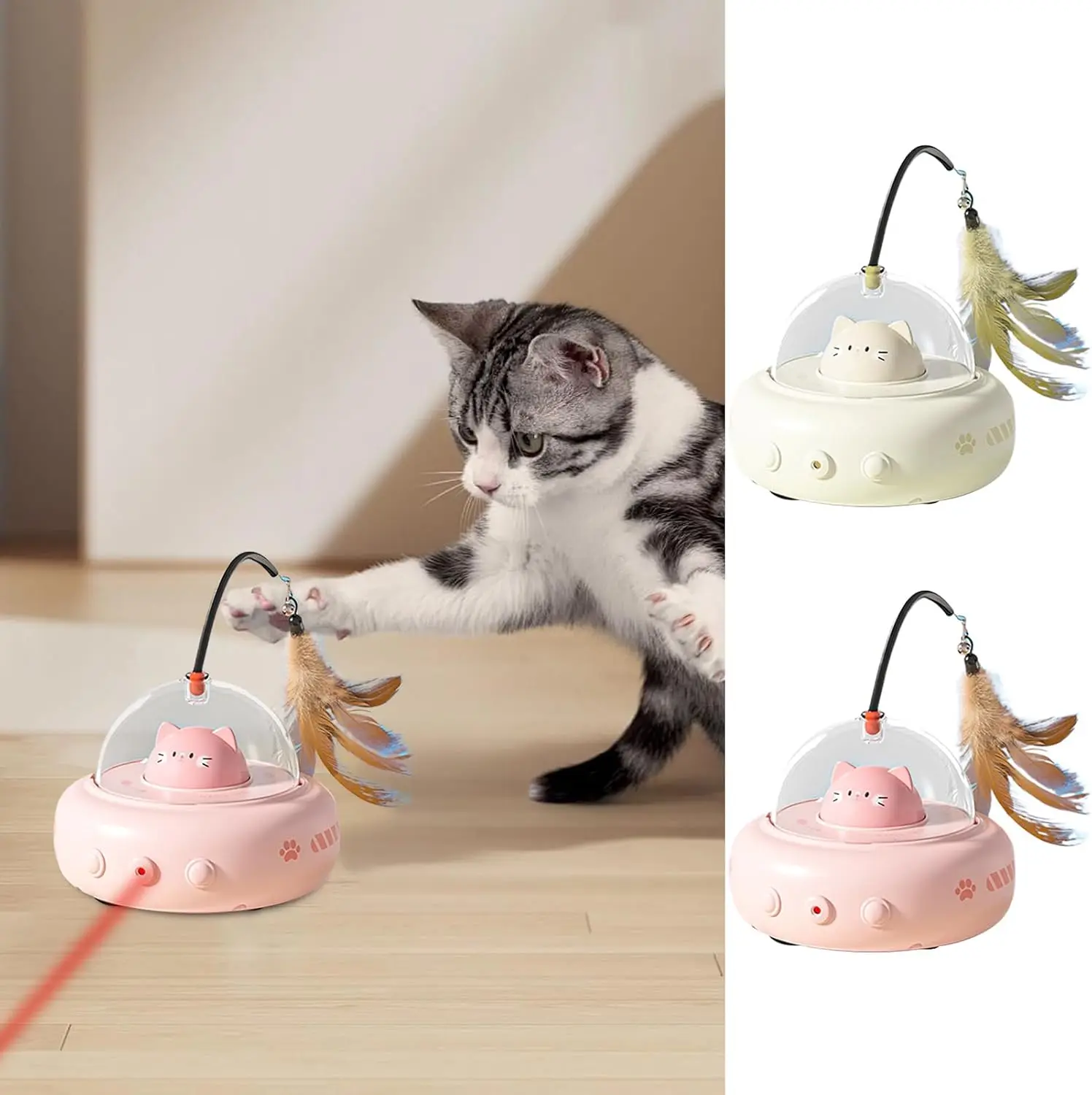 

Интеллектуальная электрическая игрушка для кошек: автоматическая лазерная палочка с перьями для самостоятельных игр, интерактивная игрушка для развлечения питомцев от скуки