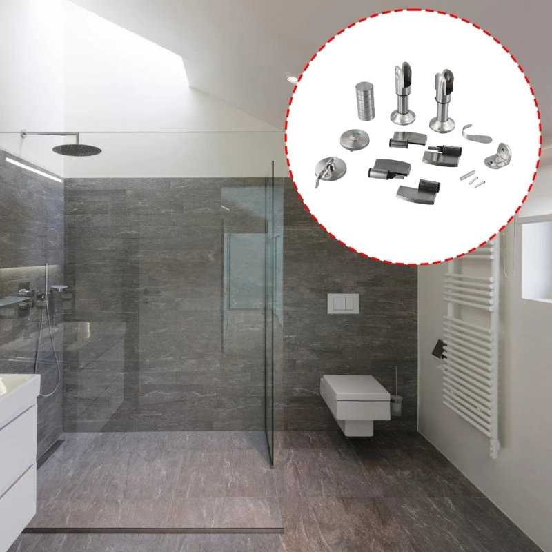  Restroom Support Hinges Door Lock Corner Codes Bathroom Partition Hardware Accessories for Public Washroom Installations