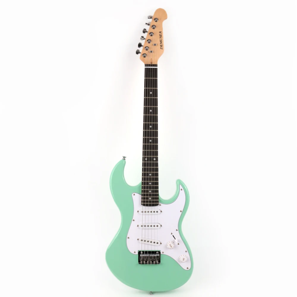 Green color mini 36inch 3/4 electric guitar phoenix body  maple neck for travel beginner starter with gigbag