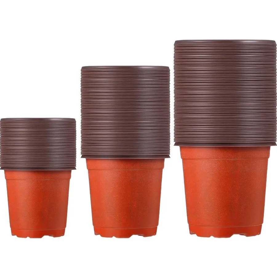 

100 Pieces Plastic Plant Nursery Pots Reusable Plant Seeding Nursery Pot Flower Plant Containers Seed Starting Pots for Gardens
