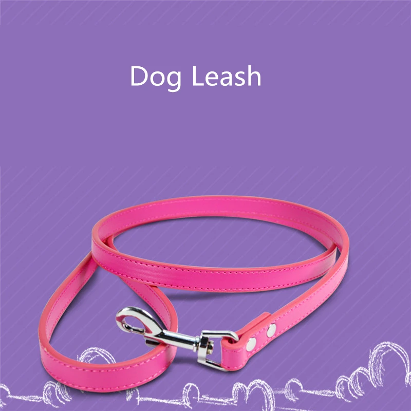 Good Quality Leash for Dogs S#1.5*120 Cm M#2.0*120 Cm Pink Black Red Pet Outdoor Walking Soft Pu Leather Dog Leashes Lead