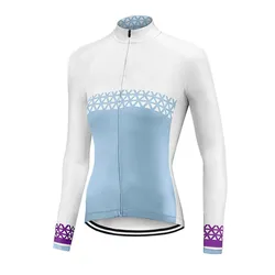 Cycling Jersey Women's Long Sleeve Tops Bike Shirts Bicycle Jacket Sun Protection with Rear Pockets