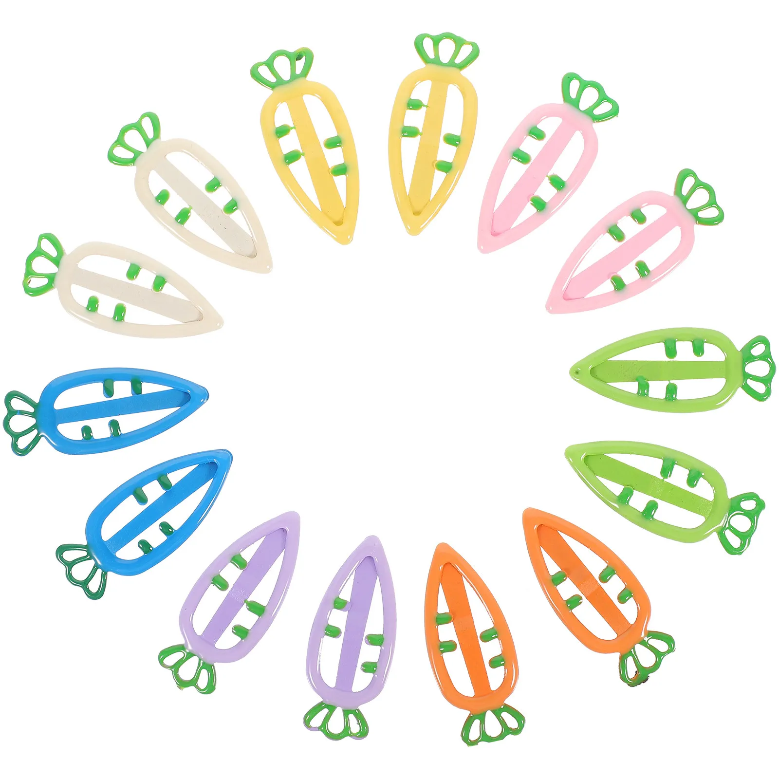 14 Pcs Bangs Hairpins Set – Cute Carrot-Shaped Barrettes for Girls & Women