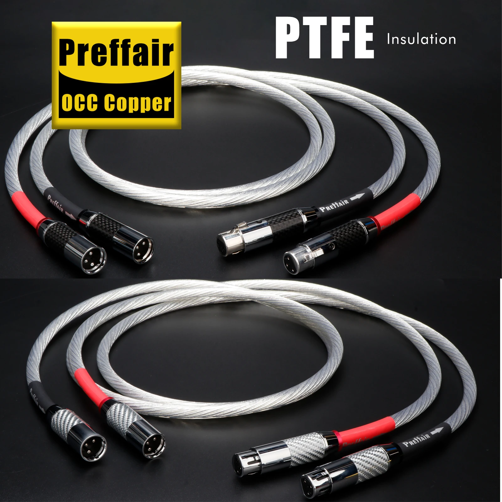 Preffair OCC Silver Plated XLR Cable Hifi Interconnects XLR Audio Cable With Carbon Fiber Xlr Balanced Male Female Hifi Cable