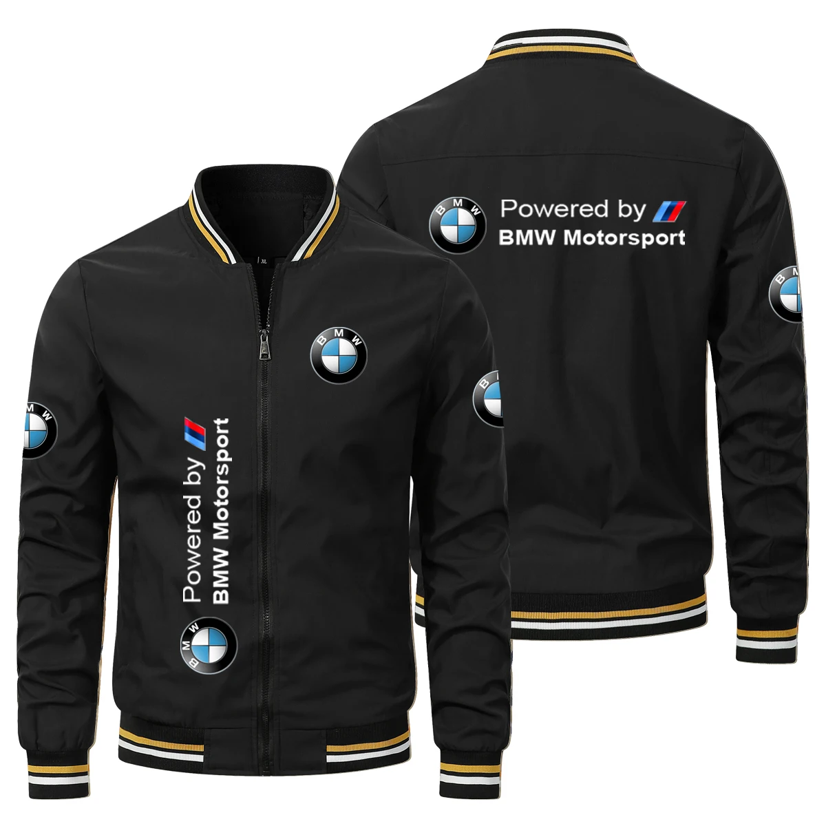 BMW new V-neck BMW logo printed men's jacket men's mature and comfortable outdoor jacket motorcycle business BMW 2025