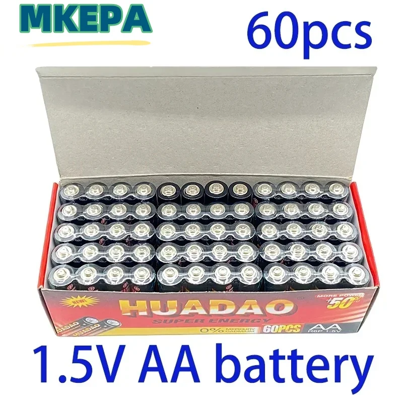 Huadao-batería seca alcalina desechable, pila AA de 1,5 V, adecuada para cámara, calculadora, despertador, ratón, control remoto