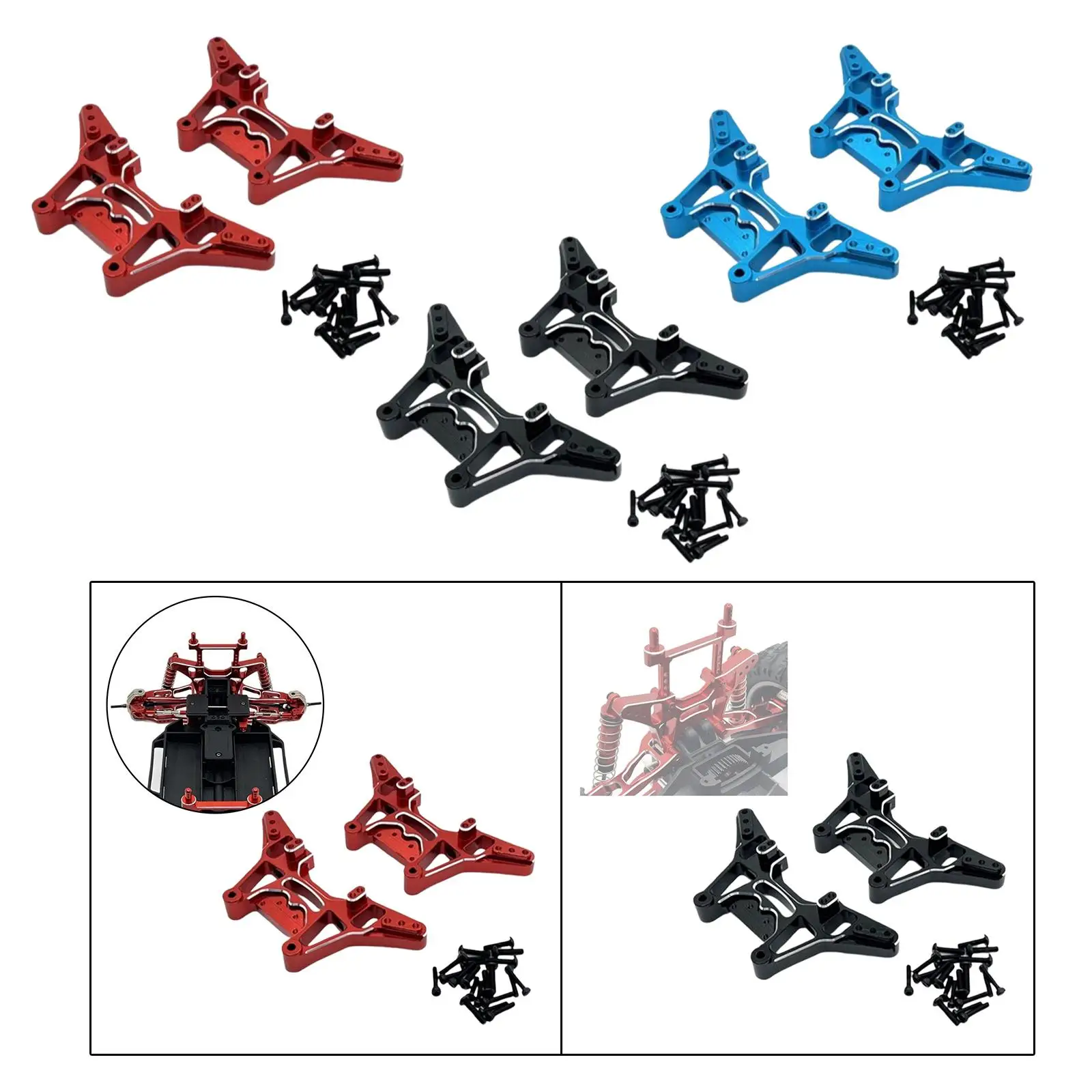 

2Pcs RC Front Rear Shock Absorber Bracket Accessories Lightweight Replacement Professional Metal RC Car Parts for UD1201 1/12 RC